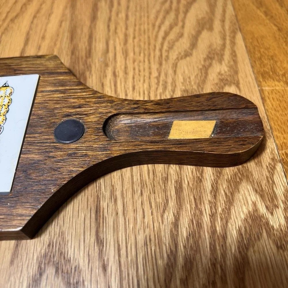 VTG Mid-Century Teak Cheese Board with Ceramic Tile Insert Retro Charcuterie